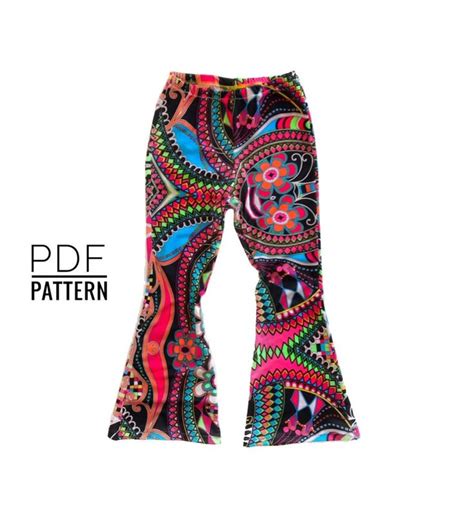 Bell Bottom Pants Pdf Sewing Pattern Flare Leg Pants Leggings Sewing