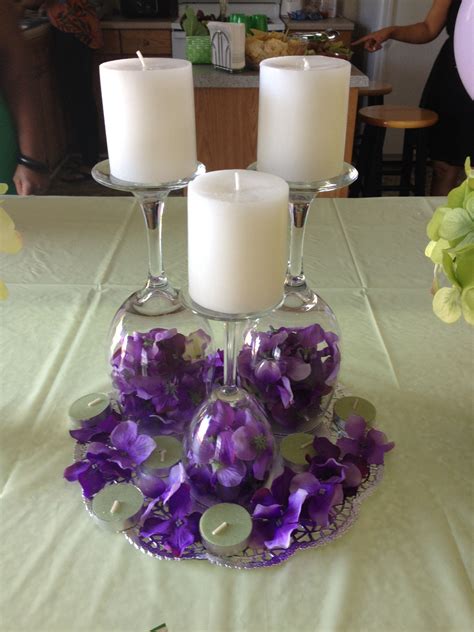 Candle Holders Made Out Of Cheap Wine Glasses Wine Glass Centerpieces Centerpieces With Wine