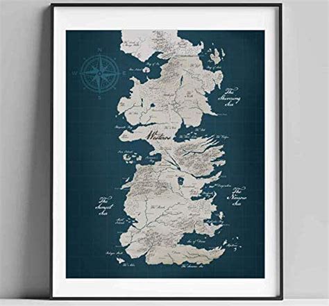 Westeros Map Game Of Thrones Giclee Art Print Handmade