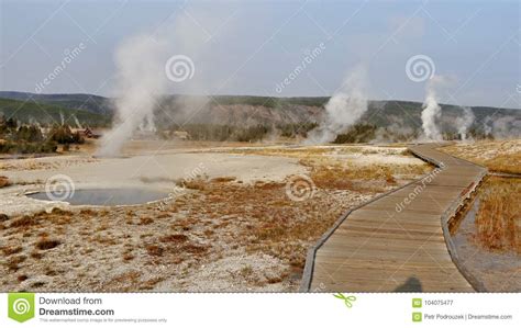 Geysers And Thermal Lakes In Yellowstone Stock Image Image Of Magic