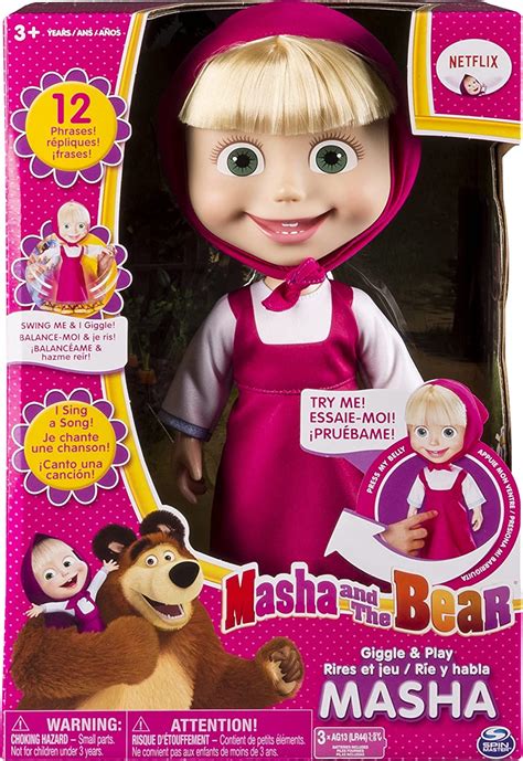 Masha And The Bear Interactive Doll Spin Master 6034398 0 12” Giggle And Play Masha Dolls