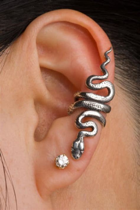 Snake Ear Cuff Snake Ear Wrap Silver Snake Earring Snake
