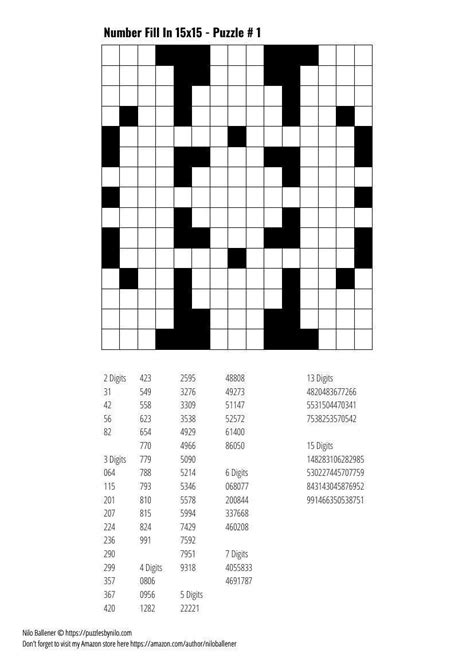 Free Downloadable Puzzle Number Fill In 15x15 1 Puzzles By Nilo