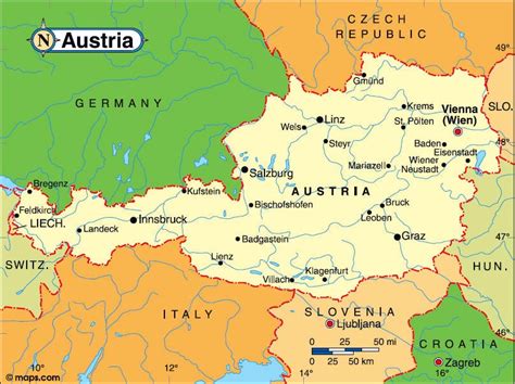Австрия на карте фото