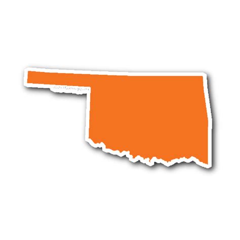 Oklahoma State Shape Sticker Outline White Oklahoma Medication For