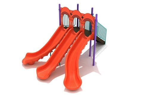 5 Foot Triple Sectional Split Side Commercial Playground Equipment
