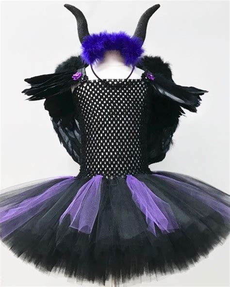 Bad Fairy Costume Wing Set W Black Wings Horns Headband And Etsy