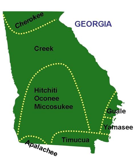 Georgia Indian Tribes Map Us States On Map