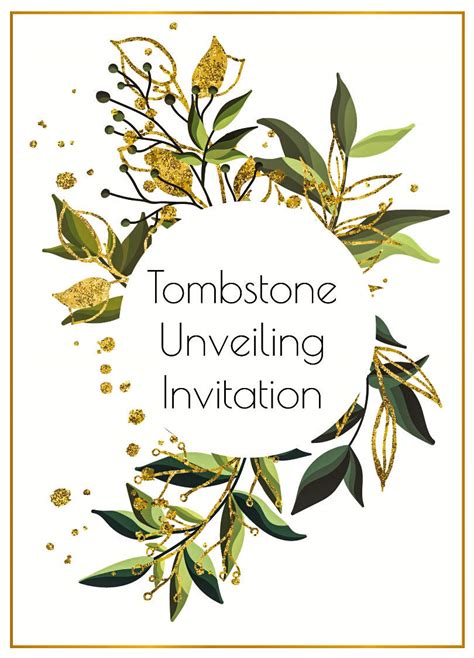 Tombstone Unveiling Invitation Cards Behance