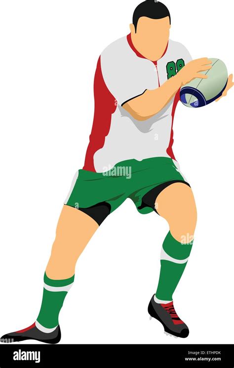 Rugby Player Silhouette Vector Illustration Stock Vector Image And Art