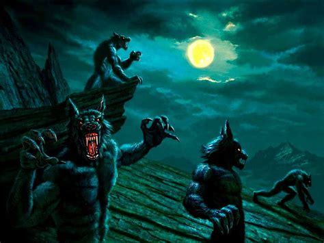 1170x2532px 1080p Free Download Werewolves Night Out Horror Art