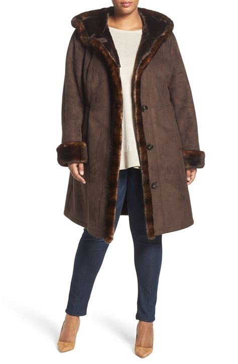 Gallery Faux Shearling A Line Coat Nordstrom Coat Plus Size Coats
