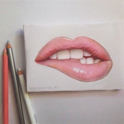 Imagen De Lips Art And Pink Color Pencil Art Lovers Art Drawings