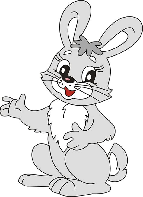 Gratis Vektorgrafik Bunny Hare Kanin Grå Cartoon Gratis Bild På