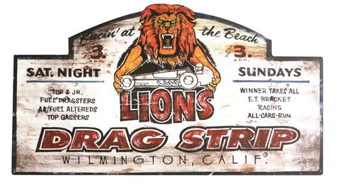 Vintage Retro Lions Drag Strip Metal Sign Dsg346 Free