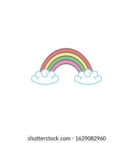 Colorful Rainbow Clouds Vector Stock Vector Royalty Free