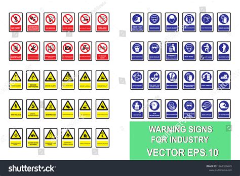 Types Industrial Safety Signs Be Stock Vector Royalty Free