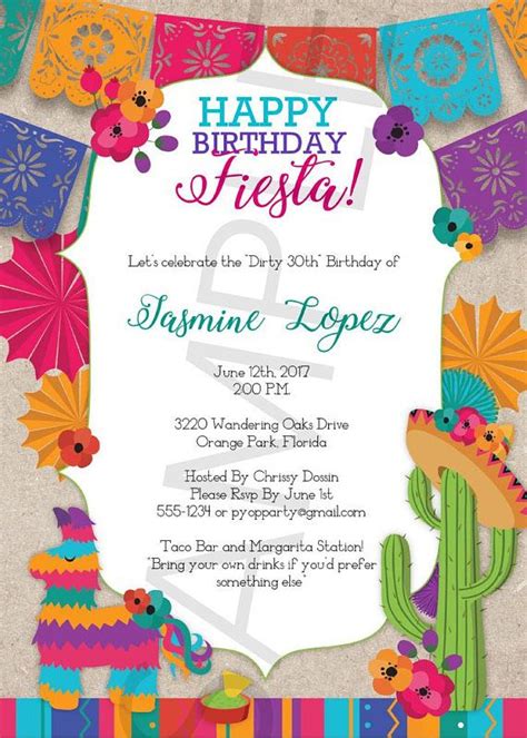 Free Printable Blank Mexican Fiesta Invitations Printable Word Searches