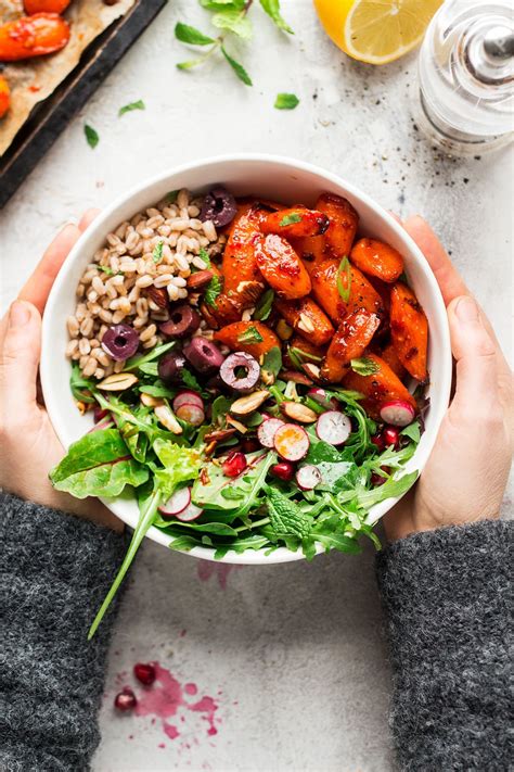 Winter Vegan Bowl With Roasted Carrots Lazy Cat Kitchen Recipe