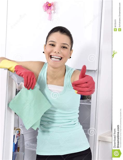 cleaning the house stock image image of fridge green 36725415