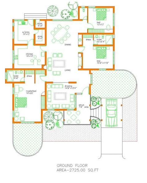 3 Bedroom 2700 Sq Feet Single Story Home Plan Designs Kerala India