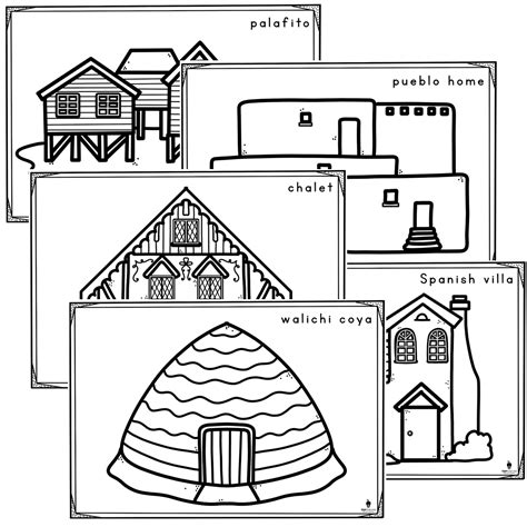 Homes Around The World Colouring Sheets Top Teacher