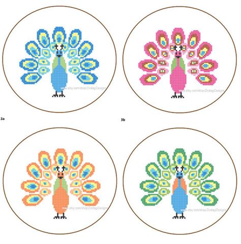 instant downloadable cross stitch pattern cute peacock etsy