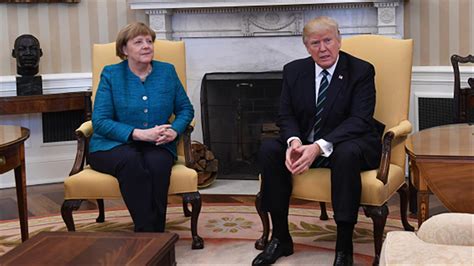 No Handshake At Trump Merkel Photo Op
