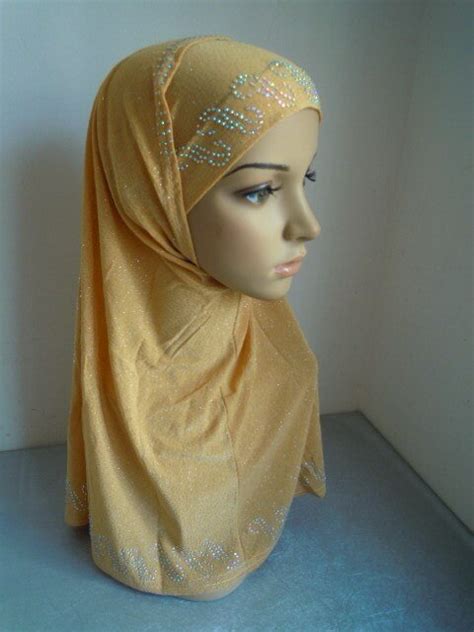 2 Pieces Female Arabia Muslim Hijab Fashion Arab Muslim Womens