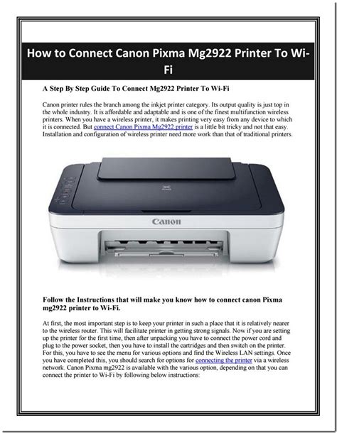 If you wish to know how to canon printer setup for any model of canon printer such as canon printer ts3122, canon pixma printer, canon. Connecting Canon Pixma Mg2922 Printer To Wifi | Best Reviews