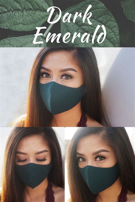 Handmade Dark Emerald Green Face Mask Green Face Mask Rose Face Mask