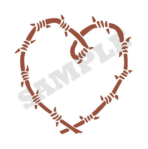 Barbed Wire Heart Svg Dxf Graphic Art Cut Files Etsy