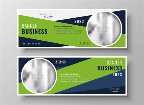 Green Geometric Business Banners With Image Space Download Free