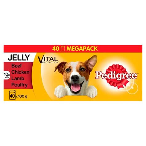 2 / + 40 g, 10 kg: Pedigree Jelly Dog Food Pouches 40 Pack - Tesco Groceries