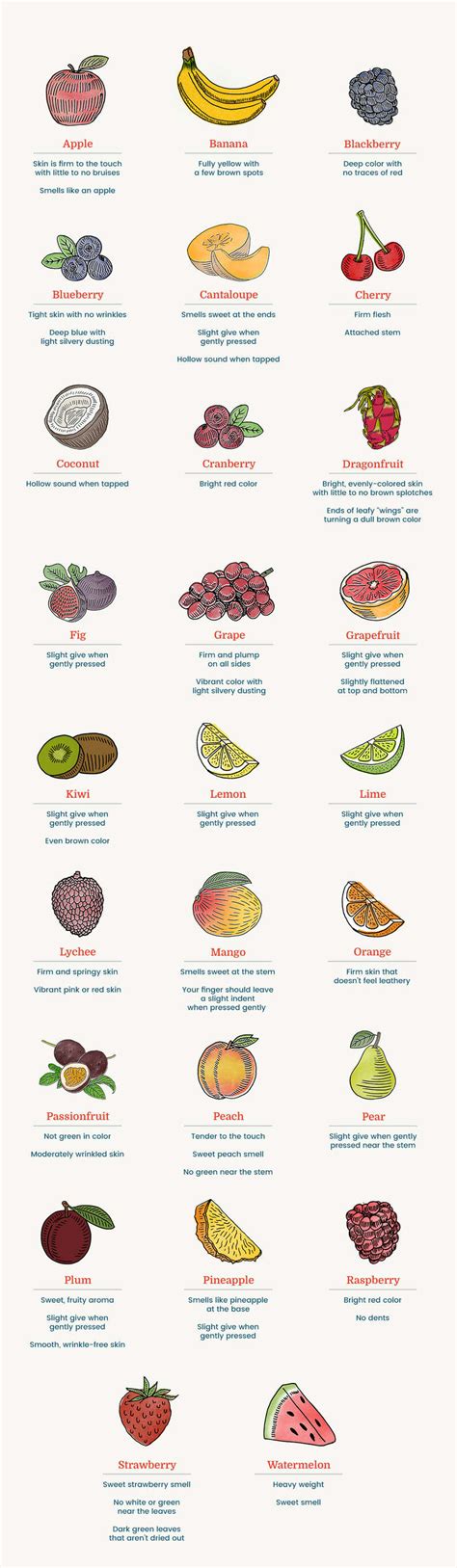 How To Tell When Fresh Fruit Is Ripe Infographic Thrillist