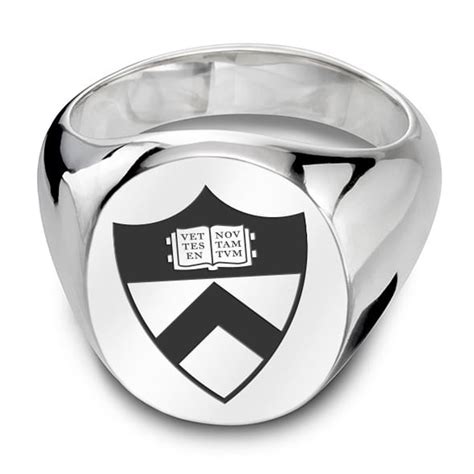 Princeton Sterling Silver Oval Signet Ring Graduation Featured T