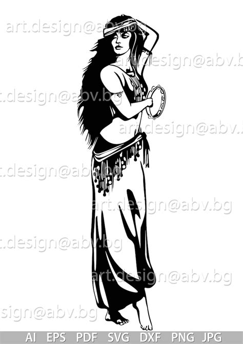 Vector Gypsy Girl Svg Ai Eps Png Pdf  Image Graphic Etsy