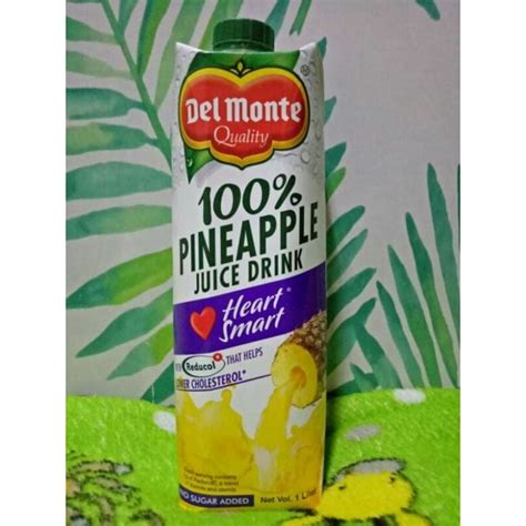 Del Monte 100 Pineapple Juice Drink Heart Smart 1 Liter Shopee