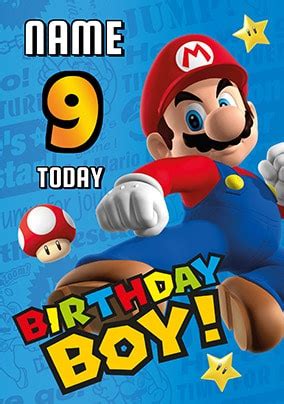 Earn points and climb up the ladder. Mario 9 Today Personalised Birthday Card | Funky Pigeon