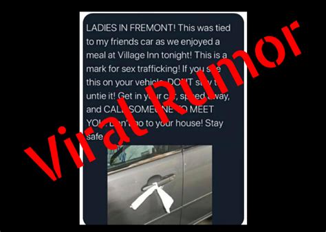 Viral “sex Trafficking Warning” Unvalidated Say Fremont Police The