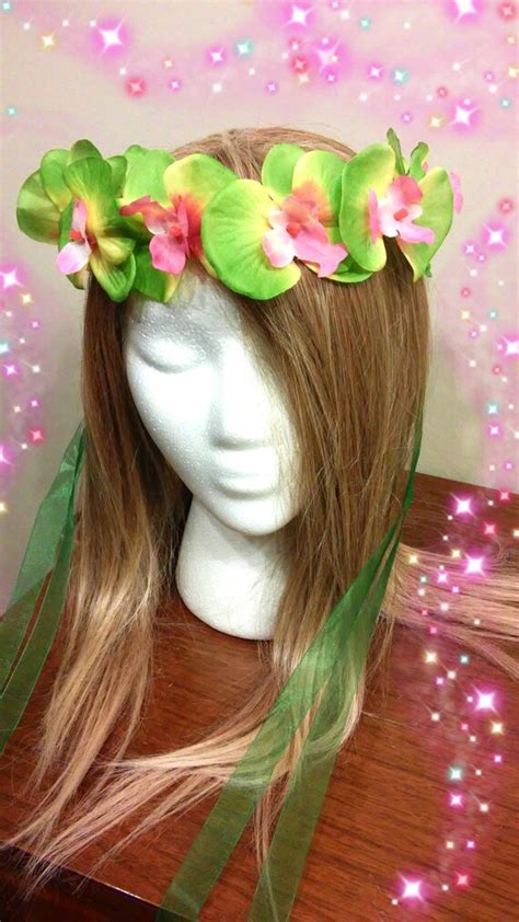 Tropical Headdress Flower Crown Floral Headband Green