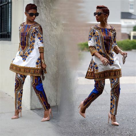 2019 New African Fashion Design Dress Suits Women Traditional Print Dashiki National Half