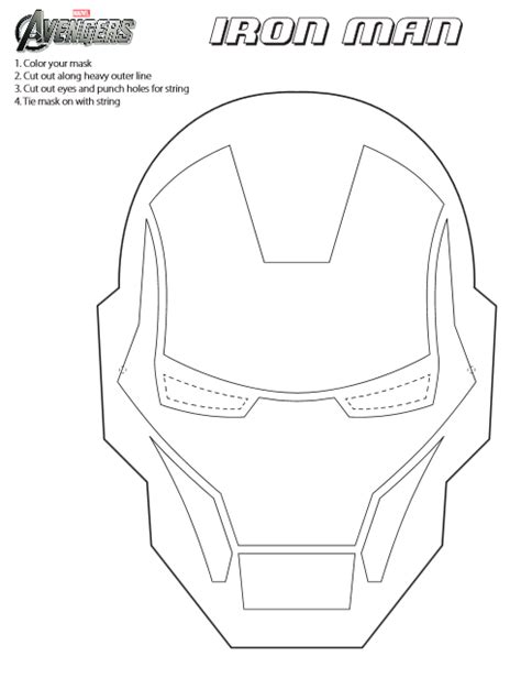 Printable Iron Man Mask To Color Ironman3event Jinxy Kids