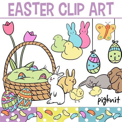 Cute Easter Clip Art Easter Shapes Bunny Clip Art Rabbit Clip Art