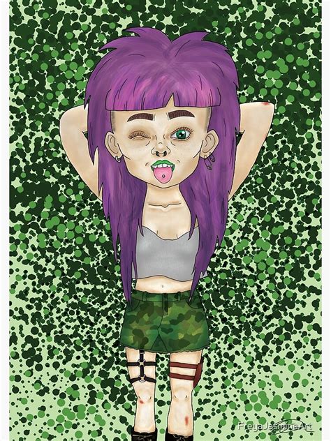 Purple Haired Girl Poster By Freyajasmineart Redbubble