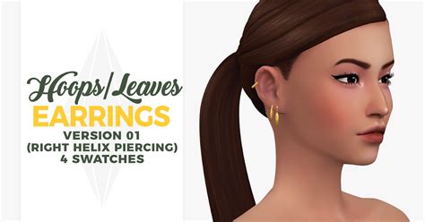 Hoops And Leaves A Sims 4 Cc Earrings