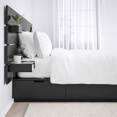 Nordli Bed With Headboard And Storage Anthracite Ikea