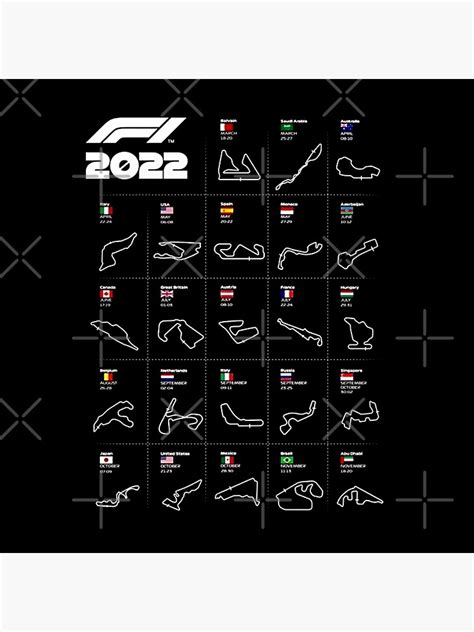 F1 2022 Race Calendar Poster For Sale By Le Eef Redbubble