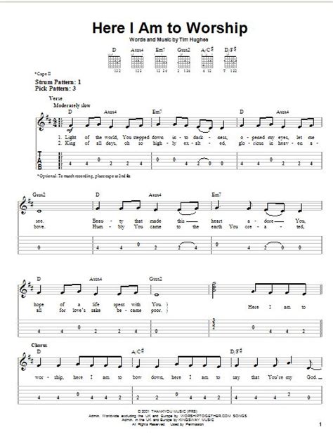 Easy Worship Song Beginner Simple Easy Sheet Music 43 Here I Am To