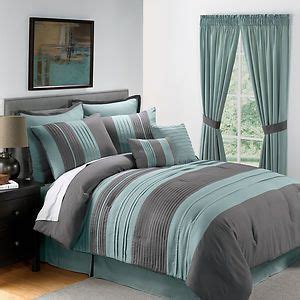 The comforter is designed to be quite large for comfort, measuring at 104 inches by 92 inches. king bedding sets green grey | Sale 8PC King Size Blue ...